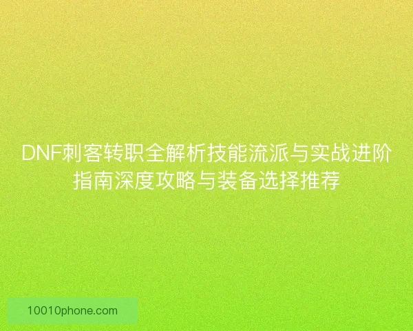 DNF刺客转职全解析技能流派与实战进阶指南深度攻略与装备选择推荐